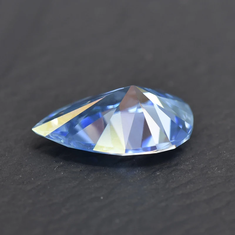 Moissanite Stone Pear Cut Ice Blue Color Lab Grown Diamond for Diy Jewelry Making Pass Diamond Tester with GRA Certificate