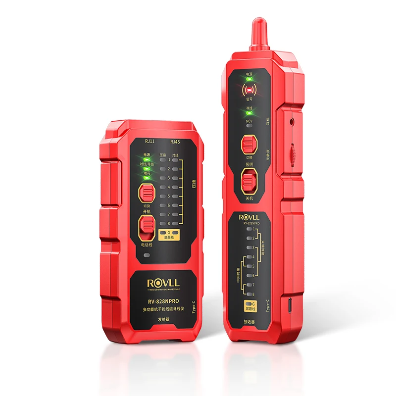ROVLL Network Cable Tester RJ45 RJ11 Ethernet Cable Tester Wire Tracker Tracer Network Line Finder Cable Testing Fault Detection