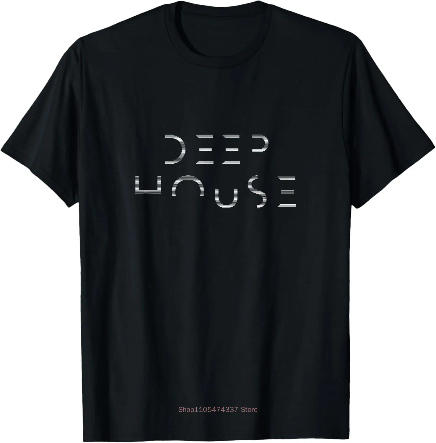 Deep House Music Art - Minimalist Design for DJ, Raver EDM T-Shirt Custom Printed Graphic T Shirts Vintage T Shirt Camisas