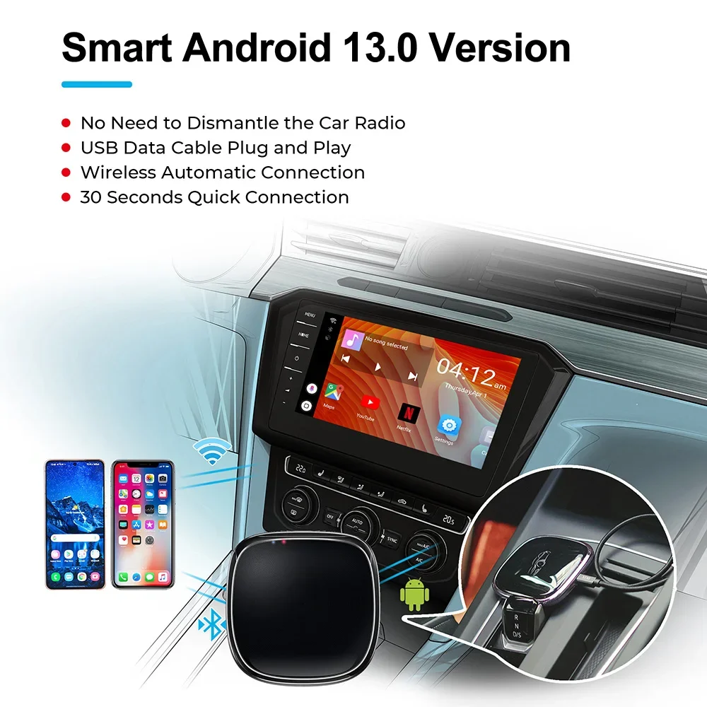 Hot Sale Video AI Box Carplay Android 13 Mini Multimedia Boxes USB Wireless Car Play Android Auto Smart Ai Box For 2017-2021 All