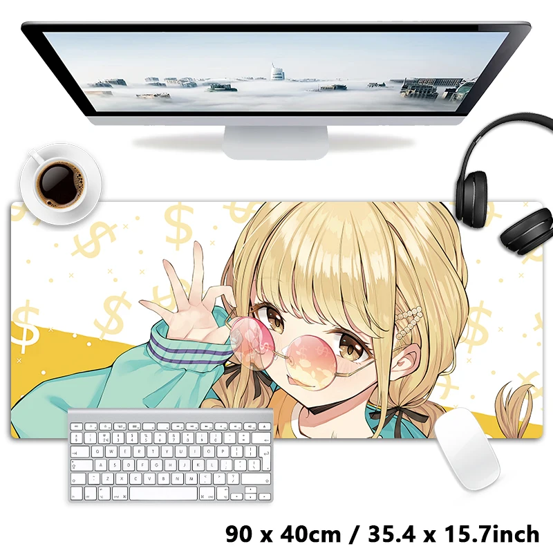 Gakuen Idolmaster Kotone Fujita XXL Large Mouse Pad Computer Laptop Non-slip Office Keyboard Desk Mat Gamer Mousepad