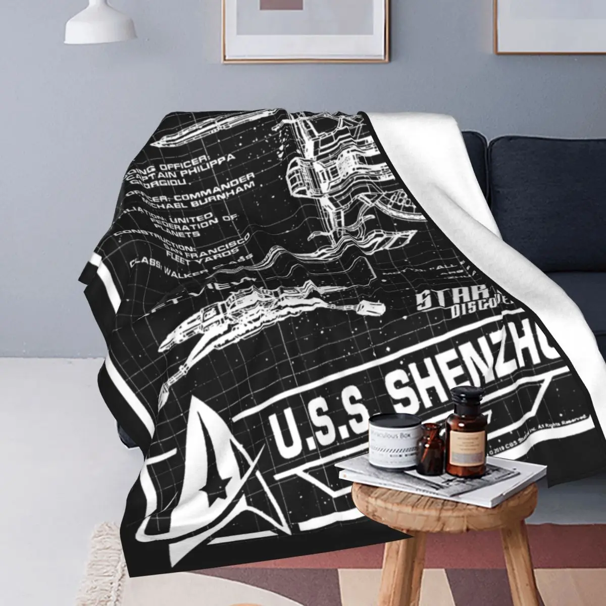 Stars Treks U.S.S. Shenzhou Blanket Flannel Super Warm Throw Blanket for Bed Bedroom Quilt