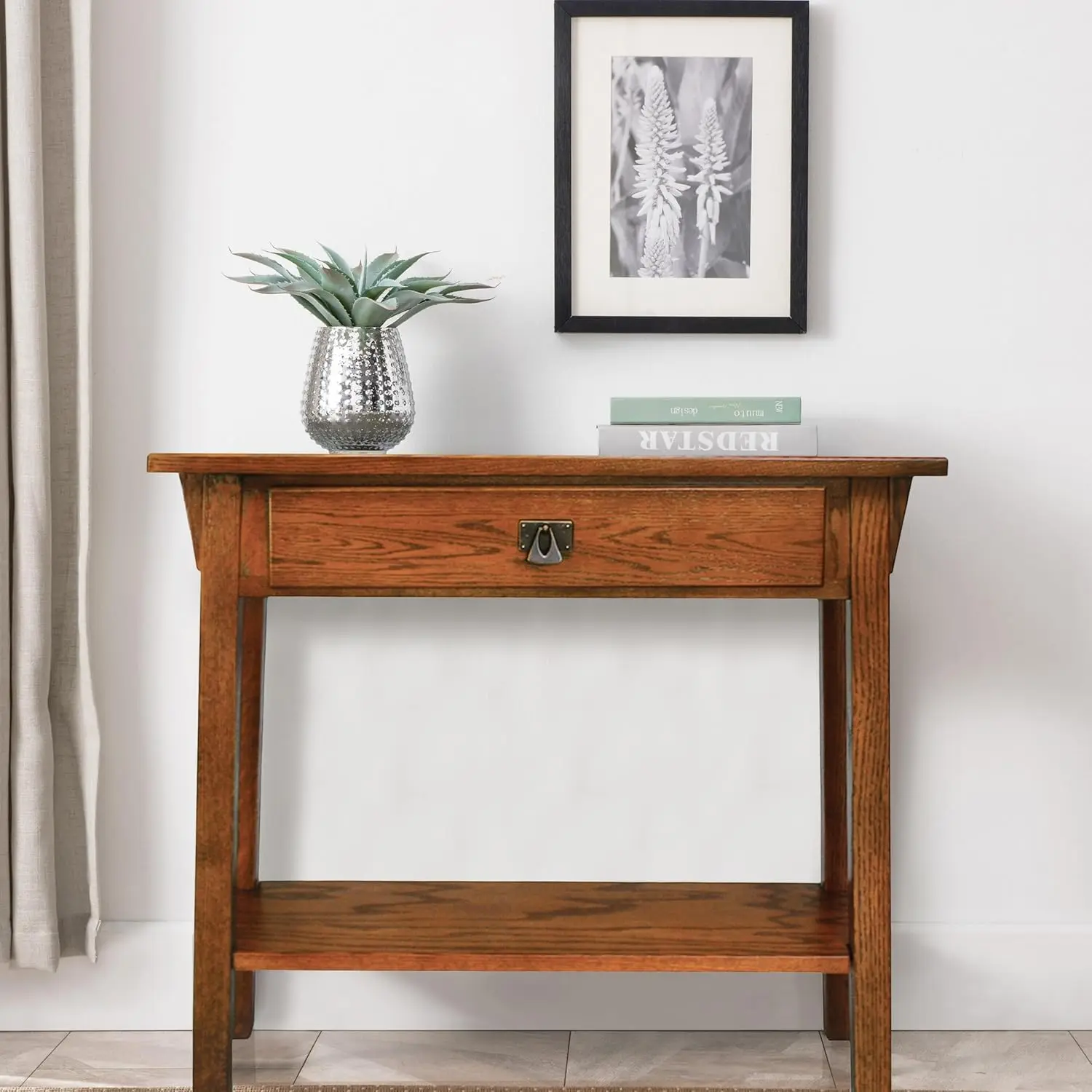 Home Mission Console Table for Entryway, Wood Sofa Table, Made with Solid Wood, for Living Room, Hallway, Office