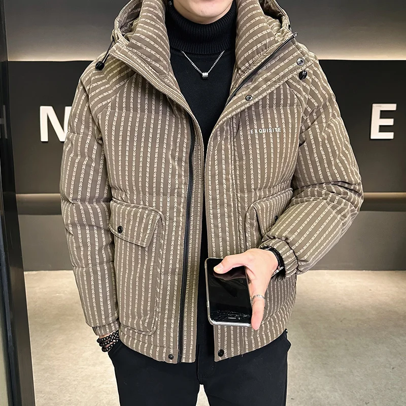 GIOIOMen's Down Jacket，2025Winter New High-Quality White Duck Down Filled Thickened Warm Down Cotton Jacket Coat