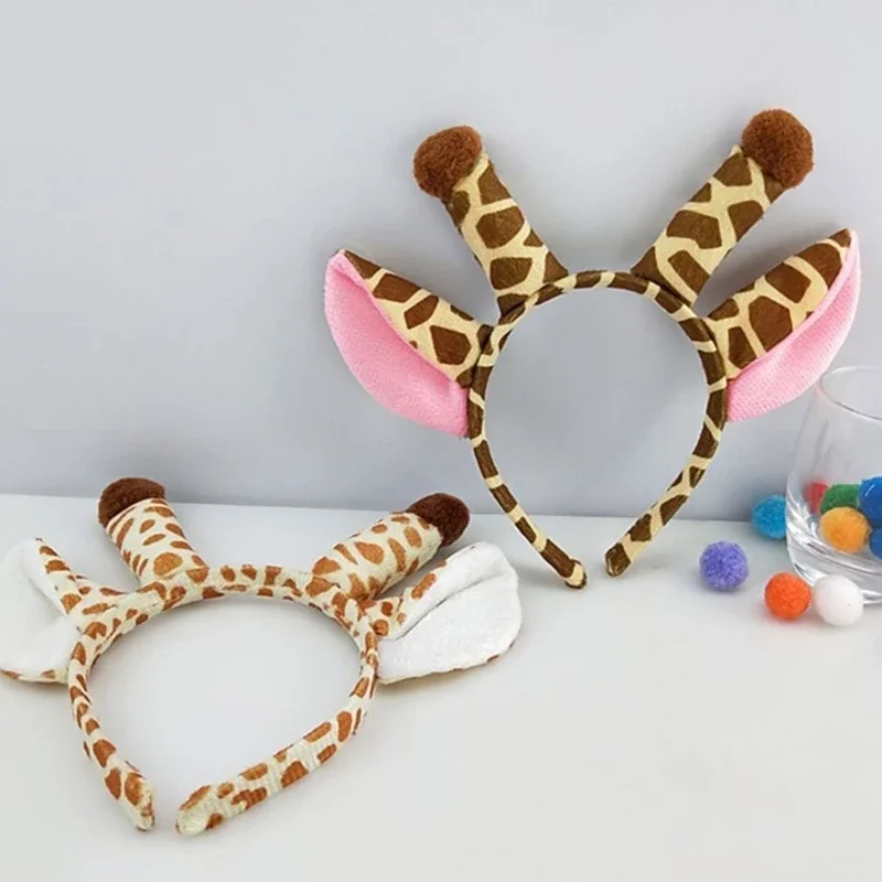 Costume girafe pour enfants adultes, accessoires jeu rôle, oreilles d'animaux, bandeau, nœud queue, gants