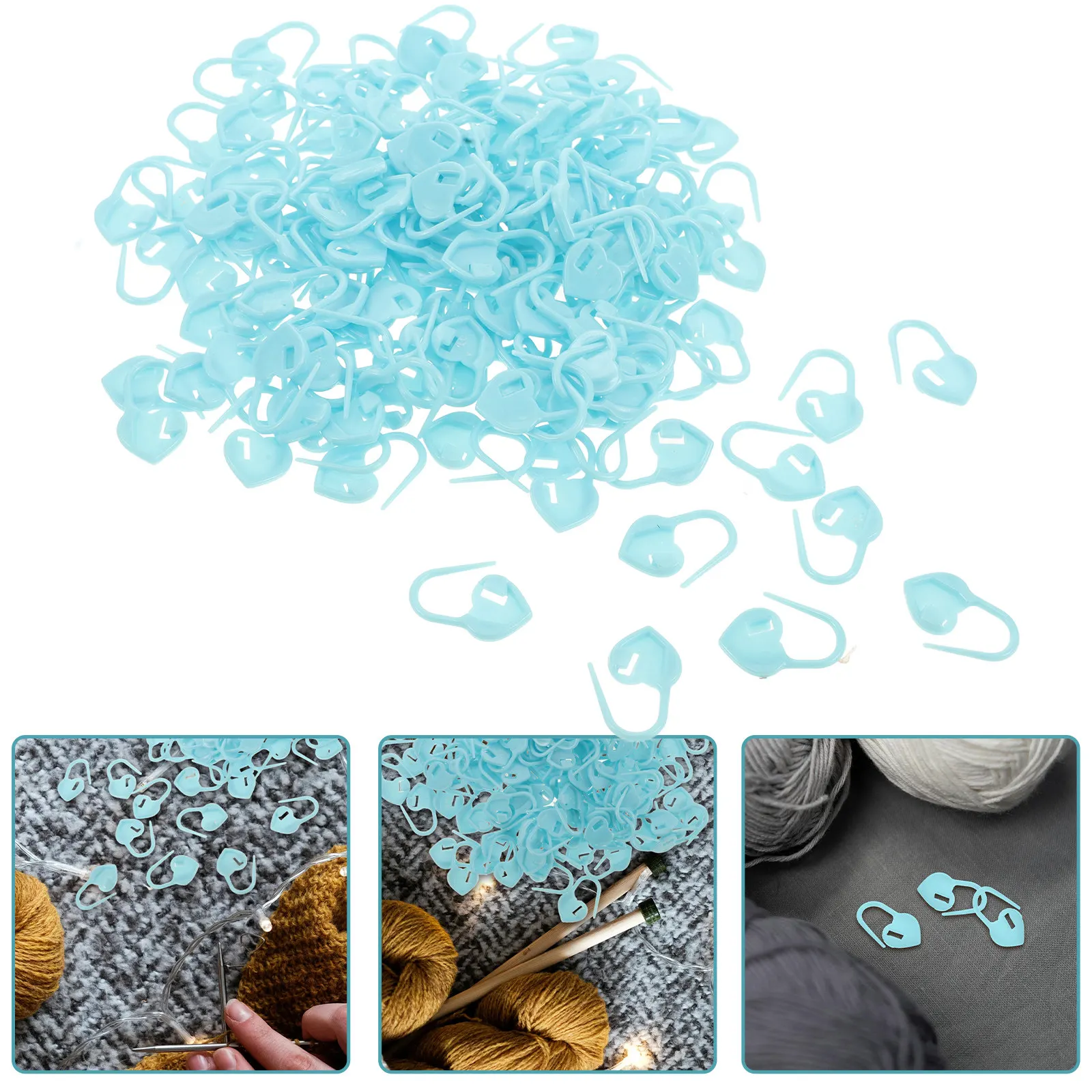 

Plastic Safety Stitch Markers Reusable Crochet Counting Clips for Knitting Sewing Crafts Heart Shape Craft Tools