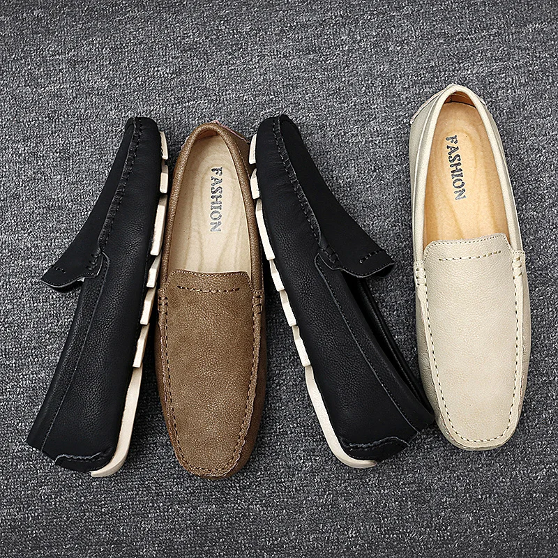 

Loafers Men Genuine Leather Shoes Men's Casual Shoes Business Dress Flats Leisure Male Loafer Wedding Moccasins Zapatillas Male