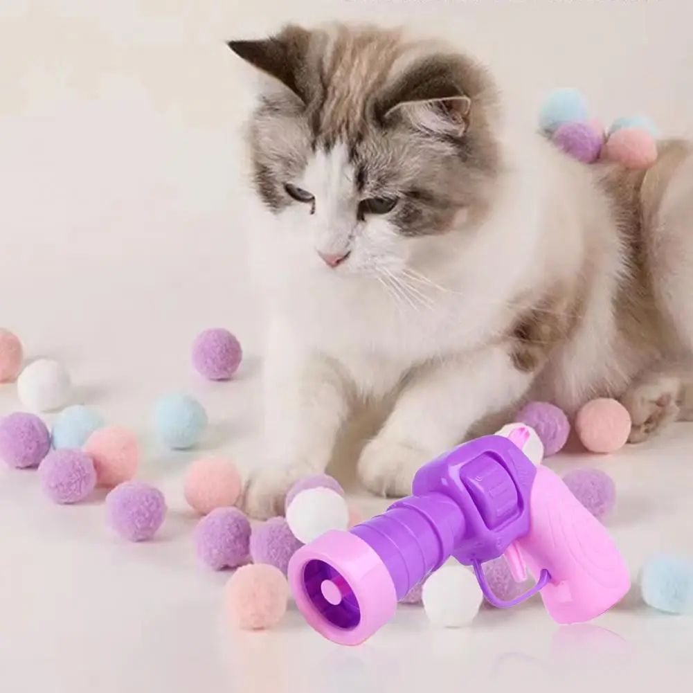 Cat Plush Transmitter Cat Toy Ball Transmitter Cat Toy Ball Launcher Candy Color Cartoon Shape Plush Ball for Endless