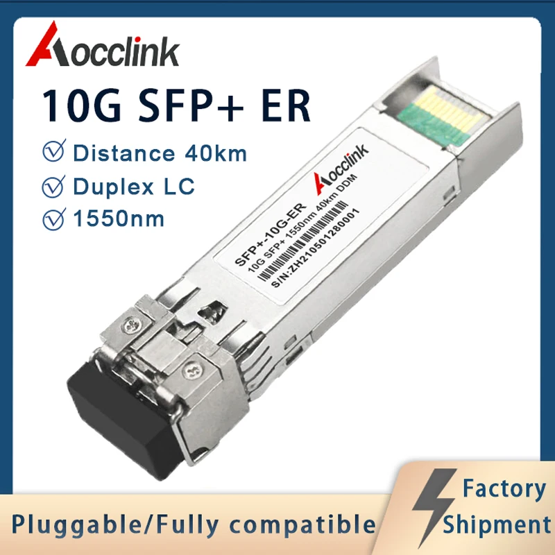 

10GBASE-ER SFP+1550nm 40km Dual Fiber LC Optical Transceiver Module DDM for Cisco Mikrotik Switches
