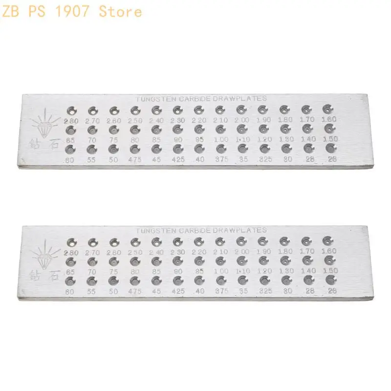 Wire Chain Drawplate Round Draw Plate for Jewelry Making Round Draw Plate 0.26-2.8mm 39 Round Holes 55KA