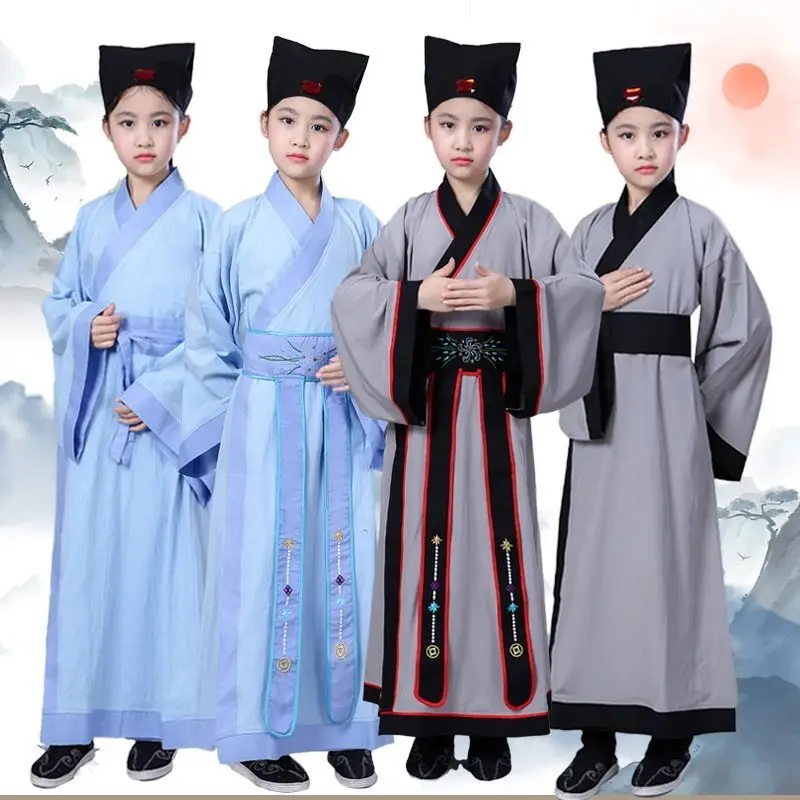 Stage Baby Hanfu Dress Set Kids Cosplay Children Ancient Costume Outfit Girl Boy dress Chinese Traditional Clothes