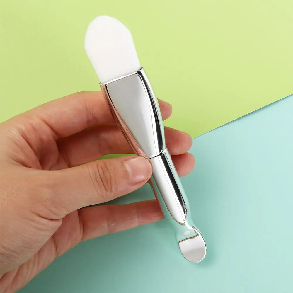 Cepillo suave para máscara, doble cabezal, doble uso, cepillo de limpieza para mascarilla Facial, accesorios electrochapados, cepillo tipo Daub, herramienta de belleza Facial