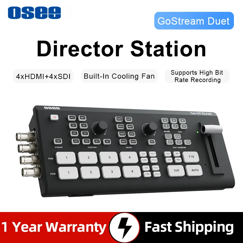 Osee GoStream Duet Multiple Camera SDI HDMI Live Stream Video Mixer Switcher With SD Record NDI HX Supported