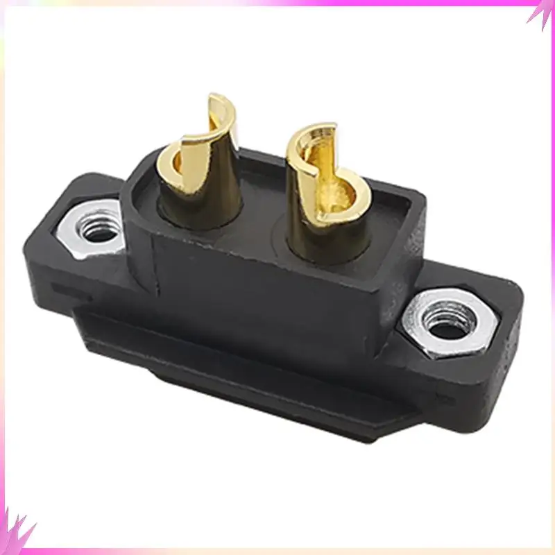 

B50C 6Pcs Black XT60EW-M XT60 Male Plug Connector Screw Fixed Plate Panel Mount XT60EW Connector For RC Lipo Battery FPV RC