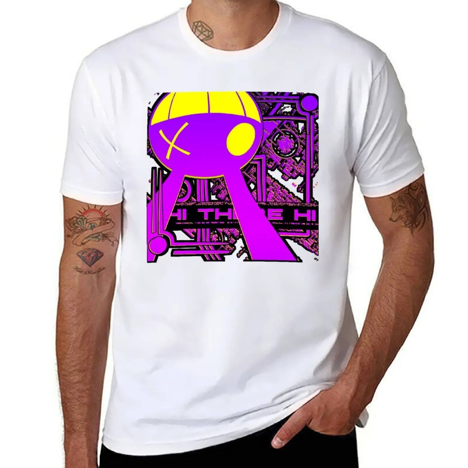 

hi there rabbit T-Shirt man t shirts cotton t shirt man plain T-Shirt