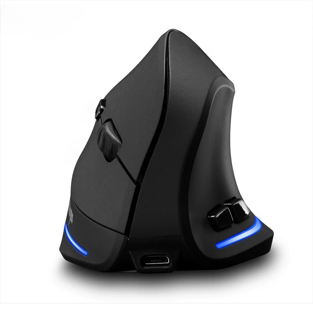 Rechargeable Vertical Mouse for Gripper F35 Wireless 2.4G Ergonomic Vertical Grip USB Designer Black