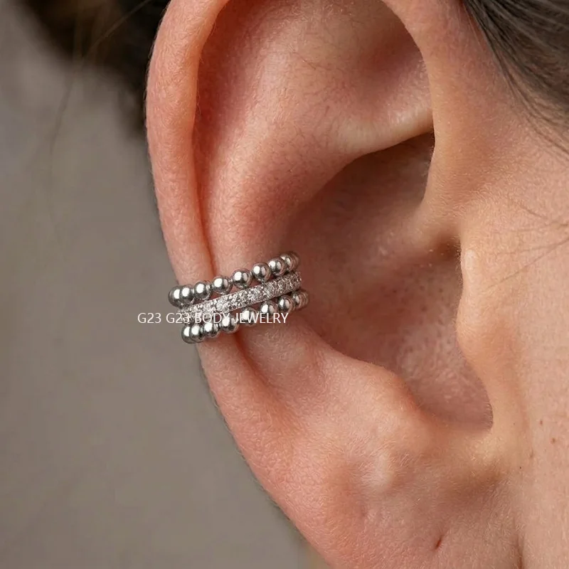 ASTM F136 Titan Ohrpiercing Nasenring Ohrknorpel Unregelmäßiger Segment-Creolenring Klappbarer Clicker Ohrring Körperschmuck – Detail 1