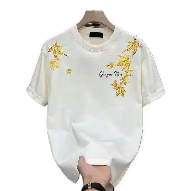 National Trend New Summer Short-sleeved Letter Men's Women's Korean Style Loose High-end Top Trendy Printed Half-sleeved T-shirt