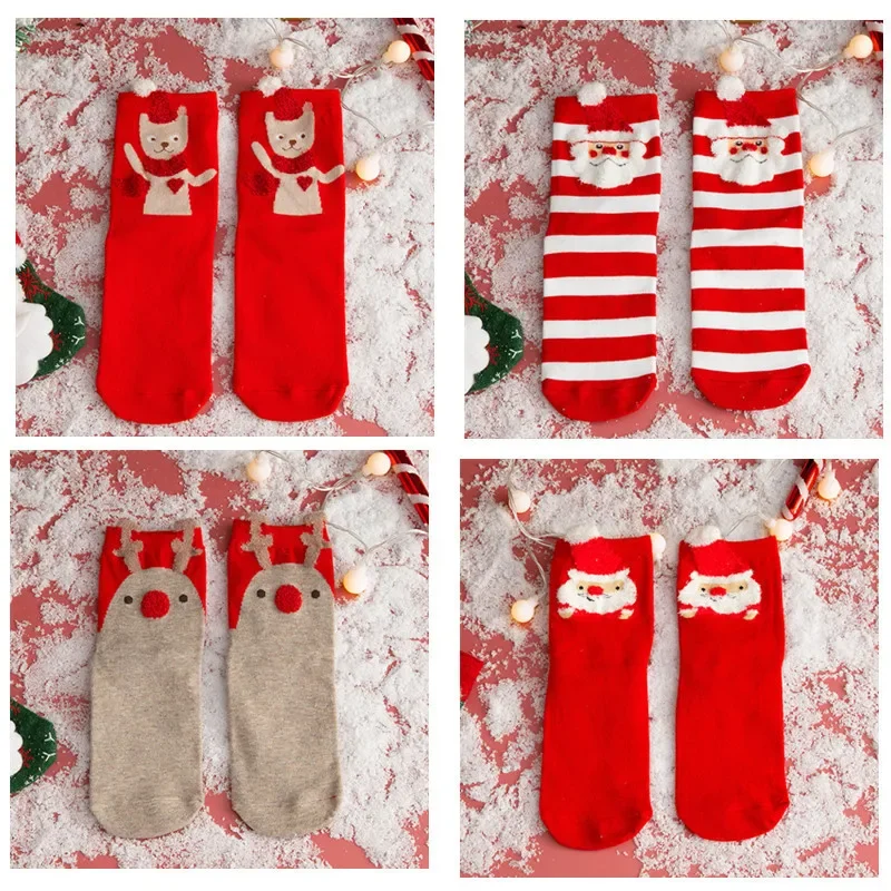 New Fashion Harajuku Christmas Cartoon Santa Elk Happy Socks alce Funny Winter Cotton calze femminili Happy Christm Gift for Girl