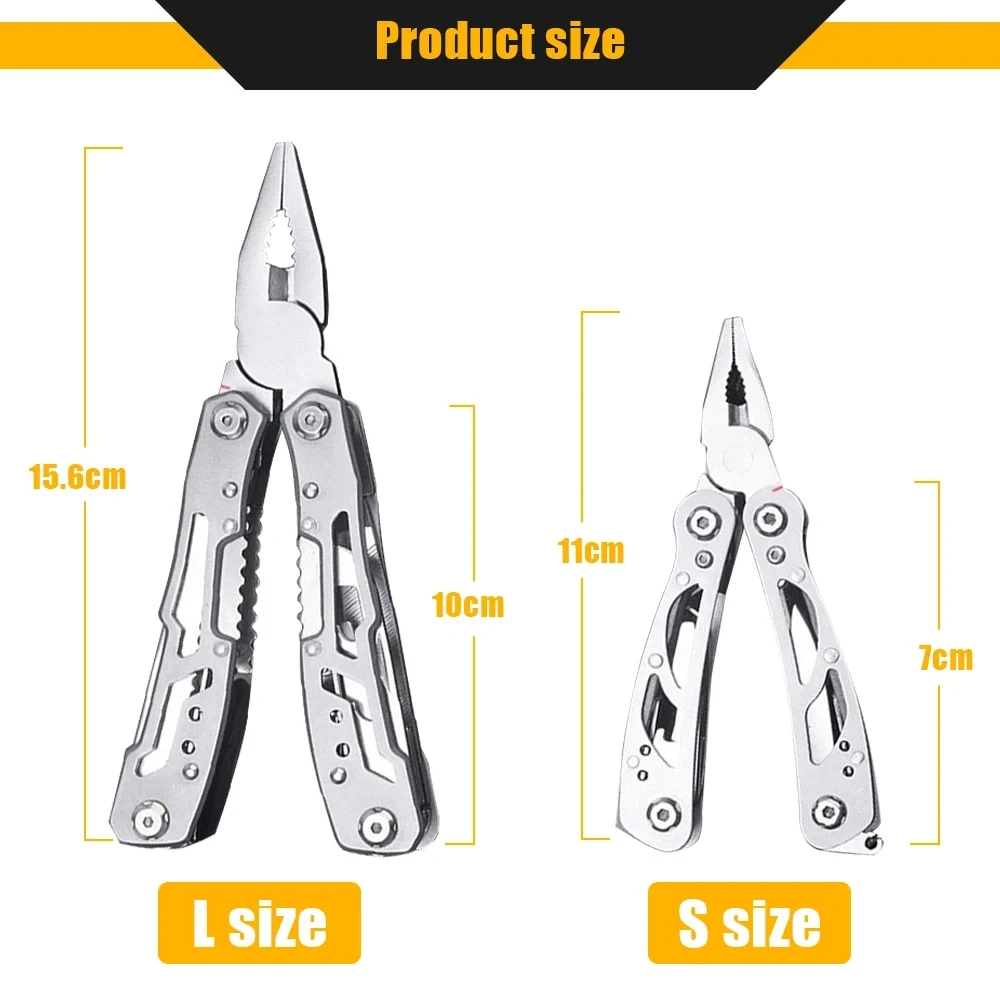 Multipurpose Knife Stainless Steel Multi-tool Pocket Knife Pliers Folding Knife Pliers Portable Folding Blade Survival Knife