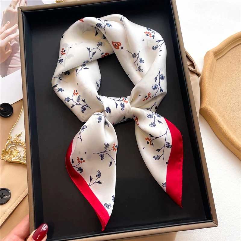 70cm Hair Print Summer Silk Feeling Scarf For Women Fashion Neck Tie Hand Bag Foulard Wrist Kerchief Shawl Wraps Hajib image 4