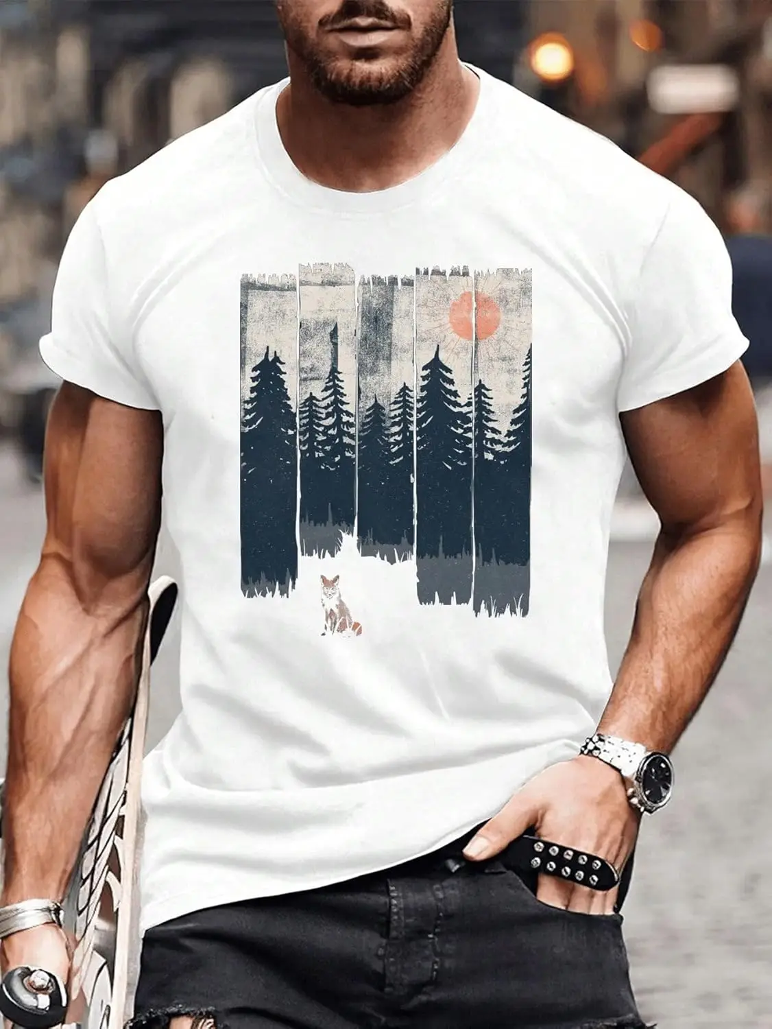 Men's Vintage Graphic Print Short Sleeve T Shirt Casual Summer Tee Comfortable Cotton Round Neck Tops For Everyday Wear 100% Cotton Trendy Y2K Short-Sleeve Tee – Soft, Quick-Drying, All Occasion Casual  Suitable For Concert Party Hanging Out
