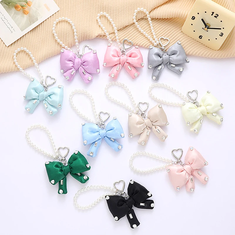 Delicate Fashion Bow Keychain Pendant For Women Girls Universal Mobile Phone Chain Backpack Decoration Accessories Gifts