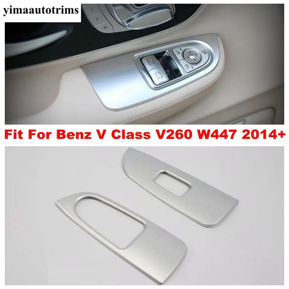 For Mercedes-Benz V Class V260 W447 2014 - 2019 Inner Door Armrest Window Lift Button control Panel Cover Trim Matte Interior