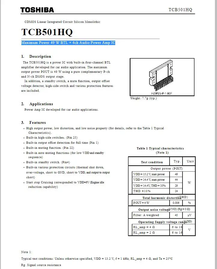 オーディオパワーアンプTcb501hq tcb501 hz25cdmosリニア集積回路シリコンユニセックスオーディオパワーアンプ100% 新品輸入オリジナル