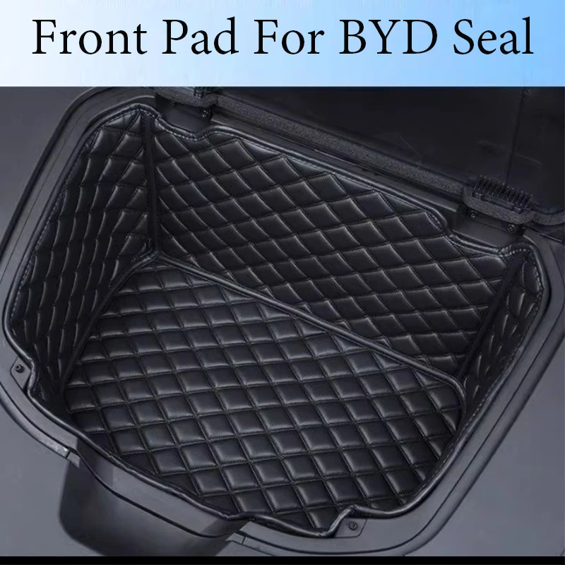 Leather Car Front Storage Box Pad For BYD Seal EV DMi 2023 2024 Trunk Mat Waterproof Bottom Protector Pad Car Interior Decor