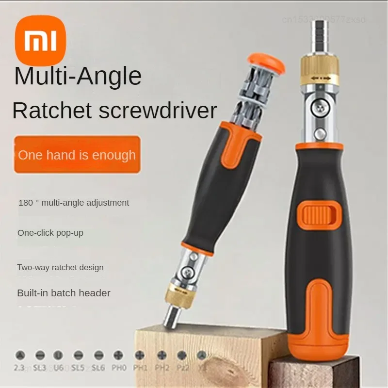 

Xiaomi 10 in 1 Portable Ratchet Screwdriver Hidden Screwdriver Head Multi Angle Adjustable Household Multifunctional Screwdriver