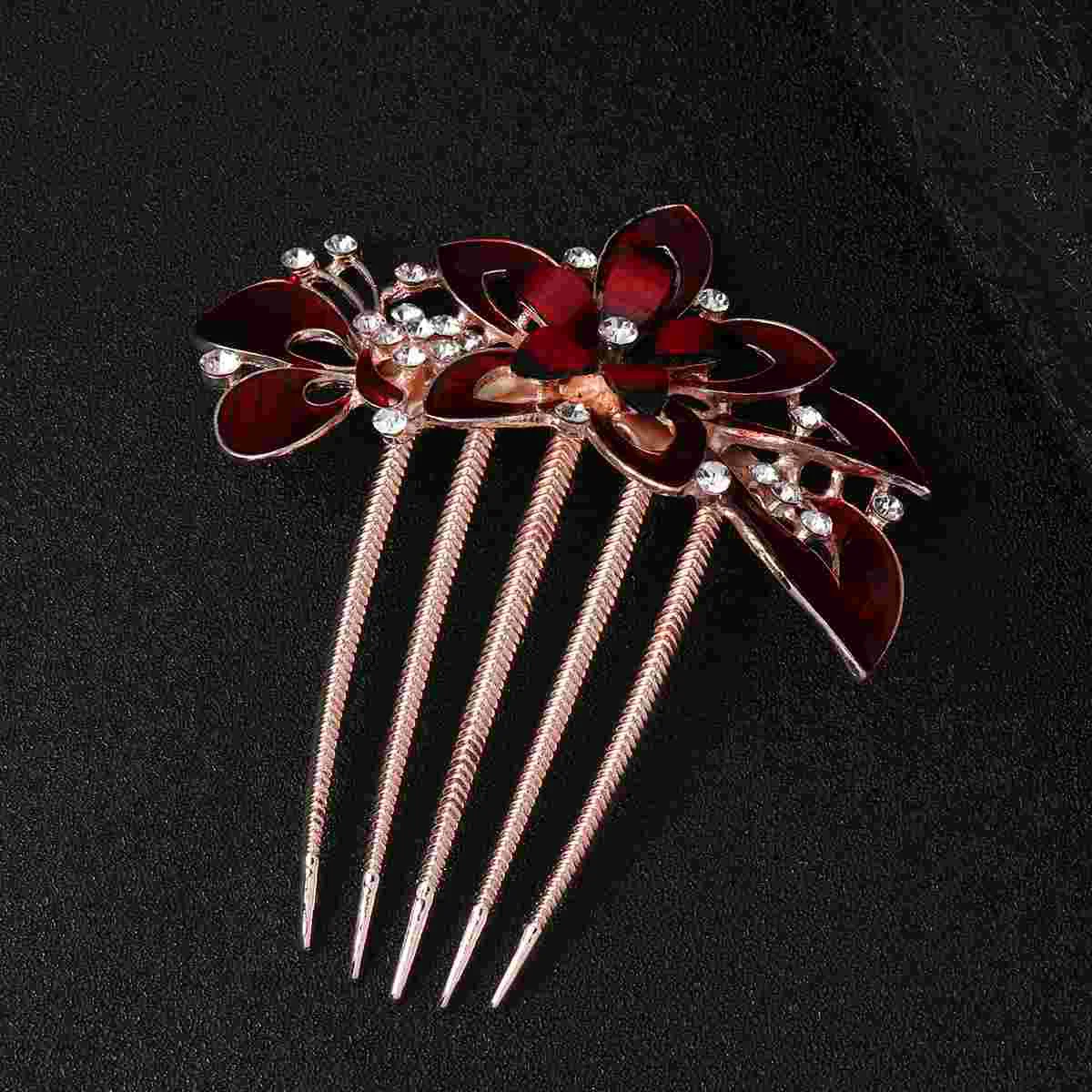 

Bride Hair Comb Rhinestone Barrettes for Women Flower Bridal Leaf Wedding Accessories Ornament Fashion Headwear