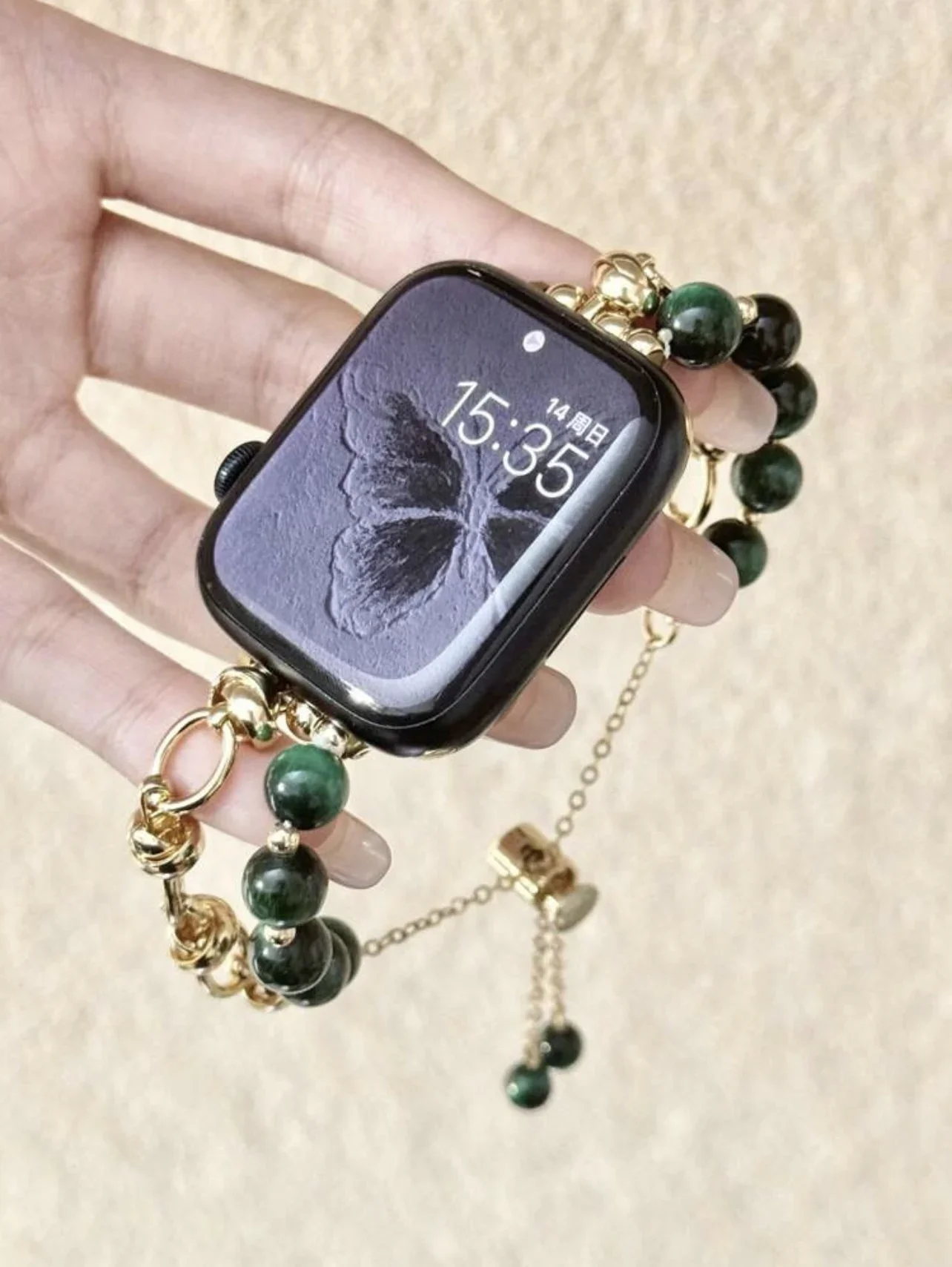 애플워치 여성용 인기 조절 링크 비즈 스트랩 38mm 40mm 41mm 42mm 44mm 45mm 46mm 49mm