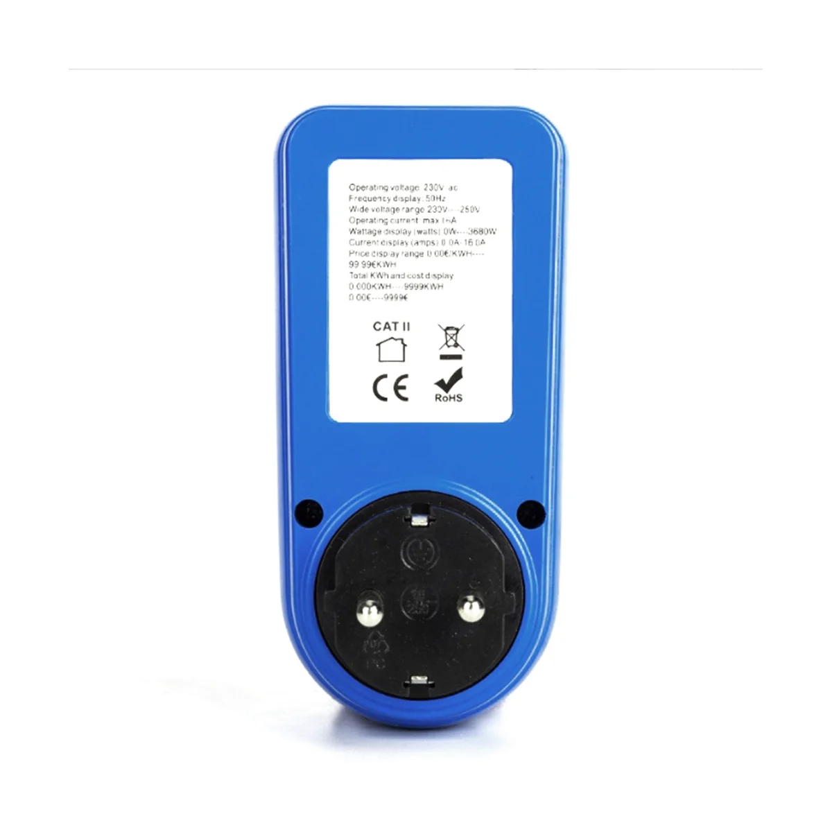 Socket Digital Current Meter Voltmeter AC Power Meter Time Watt Power Energy Tester Wattmeter - EU Plug