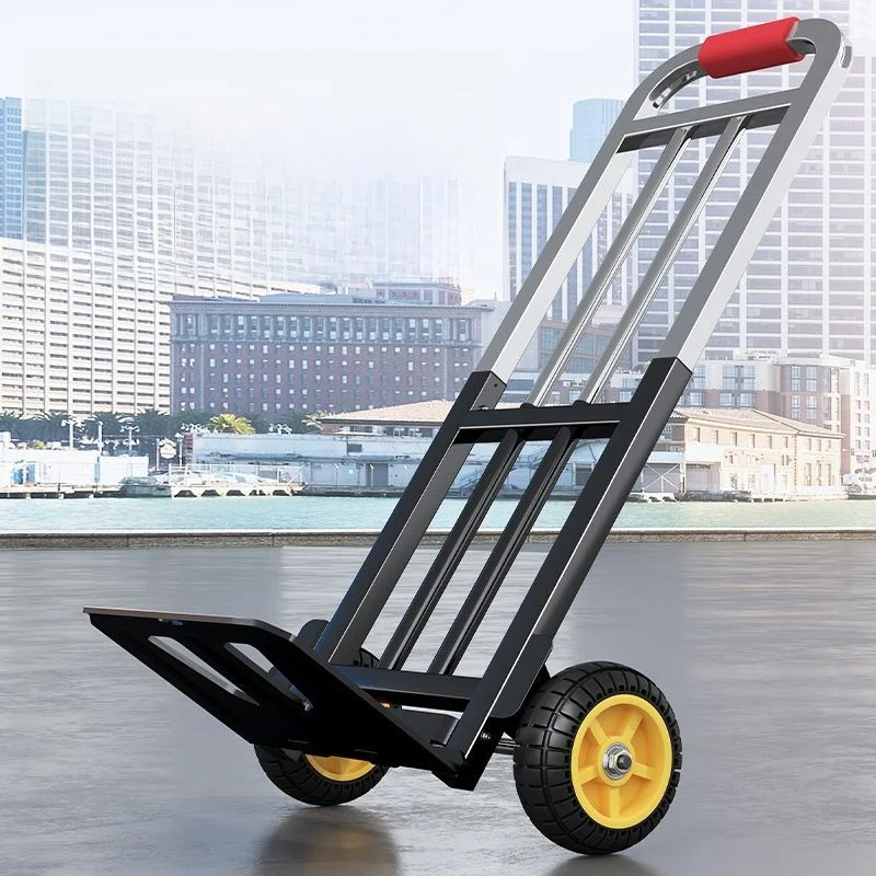 

Portable Hand-Pulled Cargo Trailer Two-Wheel Pull Rod Moving Car Home Use Heavy Du Small Goods Transport Hand-Pulled Cart