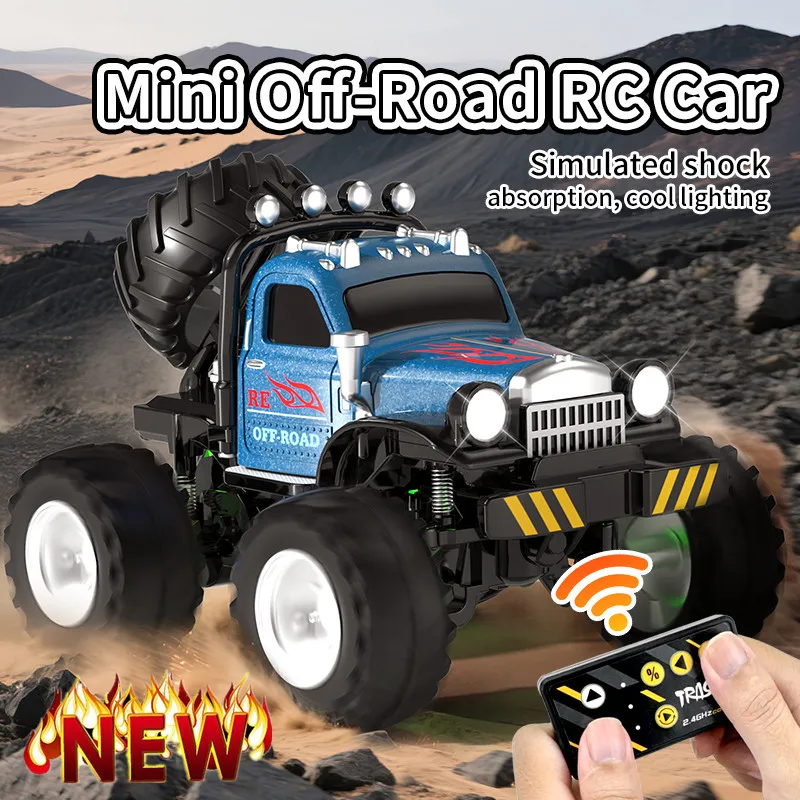 

1:64 Mini RC Car Alloy Car Model Remote Control Sports Car with Light Trailer Children Remote Control Model Toy Cars