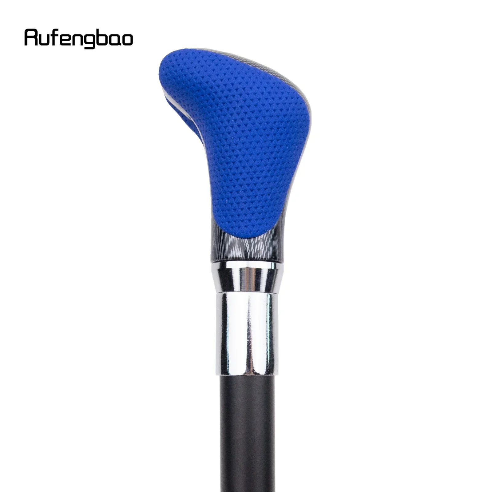 ไม้เท้าหนังสีน้ำเงินดำขาว สไตล์แฟชั่นสตีมพังก์และสุภาพบุรุษทุกวัน ไม้เท้าคอสเพลย์สุดหรู ความยาว 94 ซม.