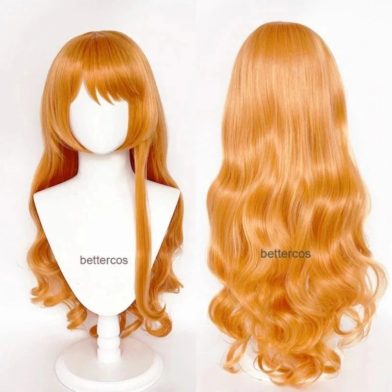 

NewNami парик косплей длинные вьющиеся волнистые взрослые оранжевые термостойкие парики для косплея аниме Нами женские парики для девочек парики для Хэллоуина2025