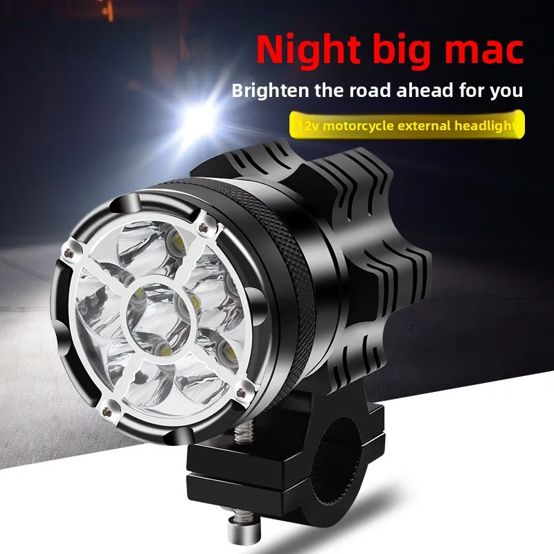 1PCS 6/9 Beads Moto Led Lamps Explosion Proof Headlights Front Brackets Fog Passing Light 6000-6500K for  9-48v Off-road Vehicle