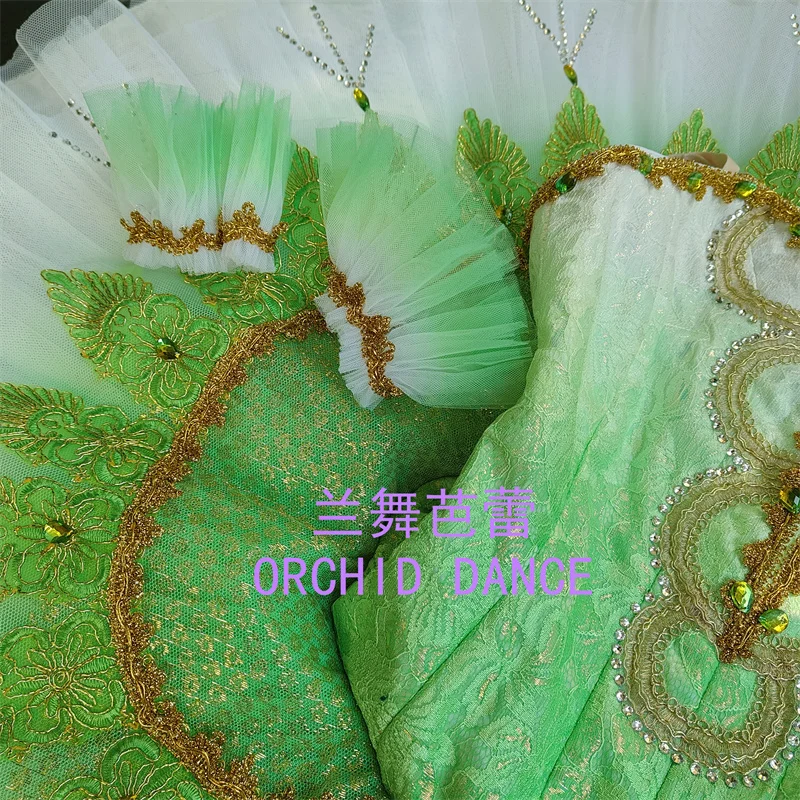 BT01377 high quality fashion beautiful Unique Design Kids Girls Children Women Adult Performance Wear green Ballet Tutu Costumes