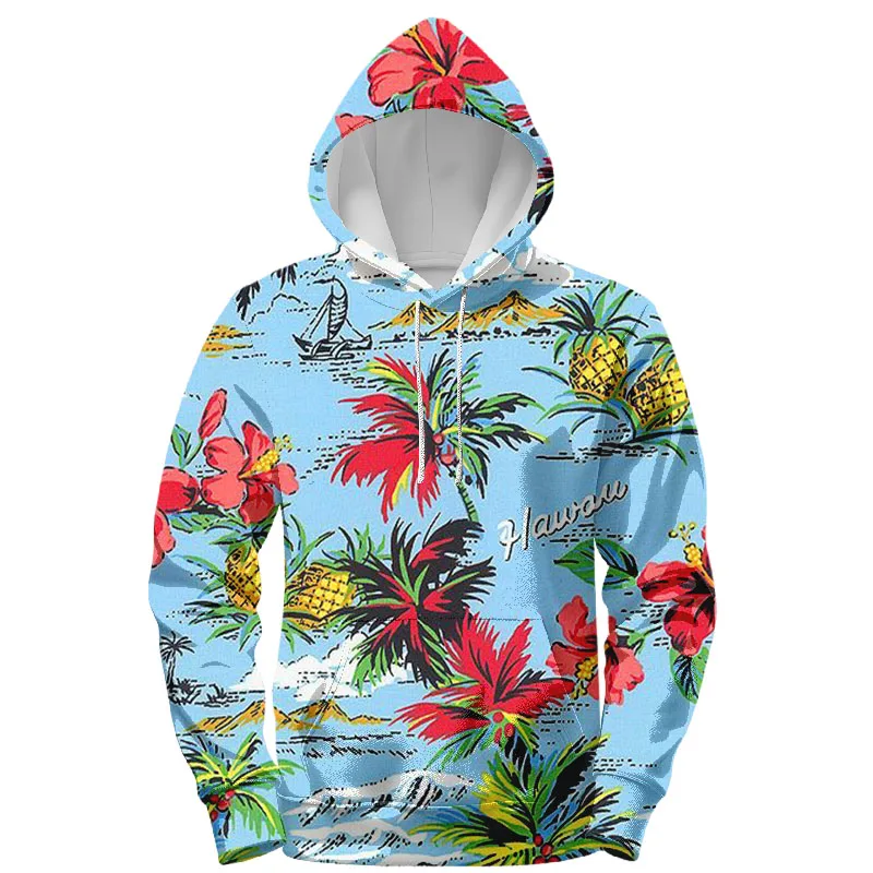 Hawaii Men's Hoodie Sweatshirt Beach Hoodie Trendy Hoodie Hoodies Long Sleeves Hoodies Men Clothing