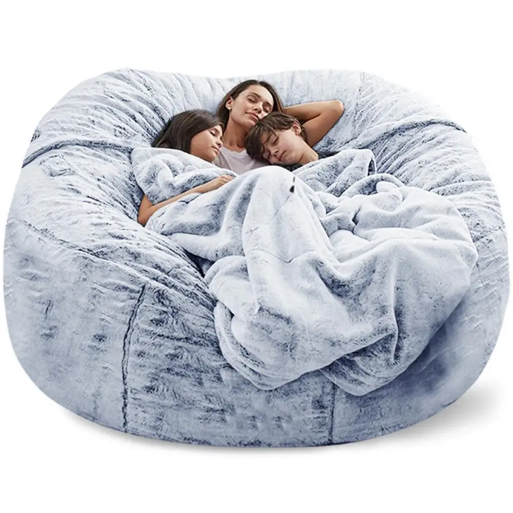 Round Super Big Bean Bag Cover Lazy Sofa Room Sofa Bed Case Lounger Seat Sofa Bean Bag Puff Couch Slipcover Chair Seat 180x90cm