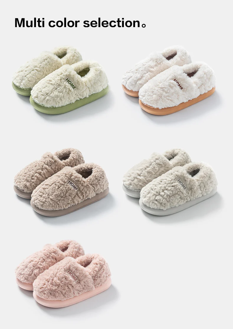 Winter-Wärme-Pantoffeln für Damen und Herren, 4 cm dicke Plattform, Cloud-Slides, flauschige Kunstfell-Plüschschuhe, weiche Sohle für den Innenbereich, Schlafzimmer-Mules. – Detail 12