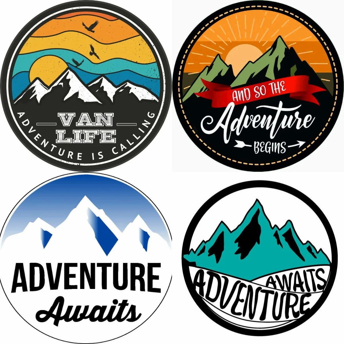 

And So The Adventure Begins Sticker Car, Van, Camper, Caravan Self Adhesive Off Road 4x4 Funny Motorcycles Campers Accessories
