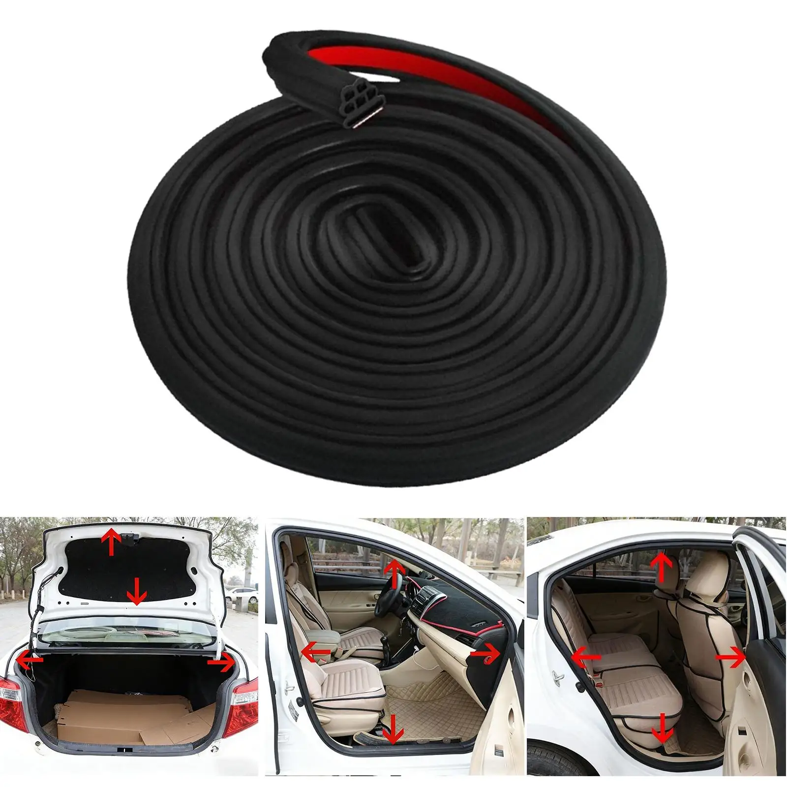 Door Frame Filler Seal Strip Self Adhesive Car Protective Tape Noise Reduction Rubber for Truck RV Vehicles