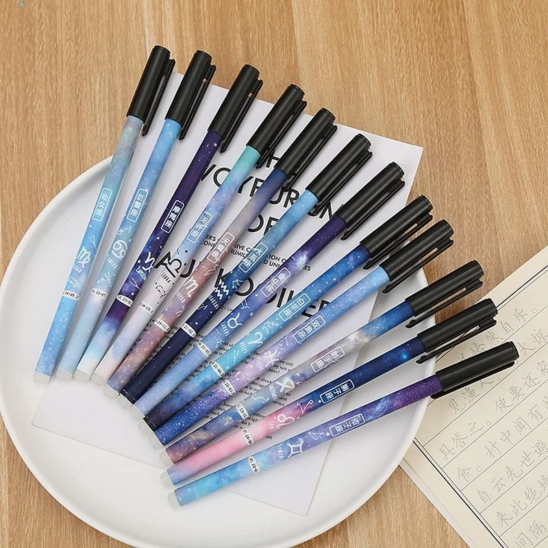 1 Pieces Twelve Constellations Erasable Pen Stationery Cute Gel Pen School Office Kawaii Supplies Creative Gift