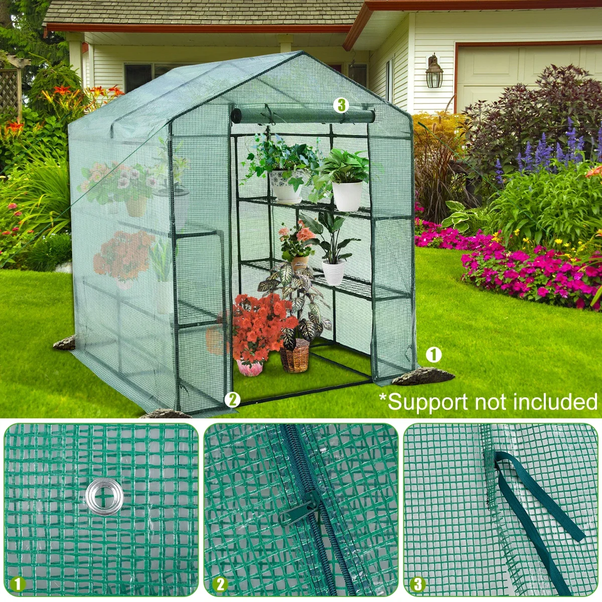 

Greenhouses Outdoor Cold Frost Wind Proof Greenhouse Practical Greenhouse Cover Gardening Plant Protective Cover for Flower Room