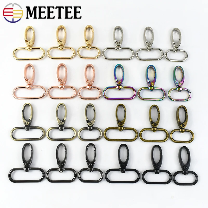 5/10/20Pcs 20/26/32/38mm Swivel Lobster Clasp Metal Bag Strap Buckle Webbing Hook Keychain Trigger Buckles DIY Sewing Accessory