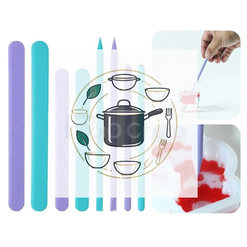 4pcs Silicone Epoxy Mixing Sticks Reusable Resin Stirrers Mixing Tools For Diy Liquid Paint Projects Durable And Easy To Clean