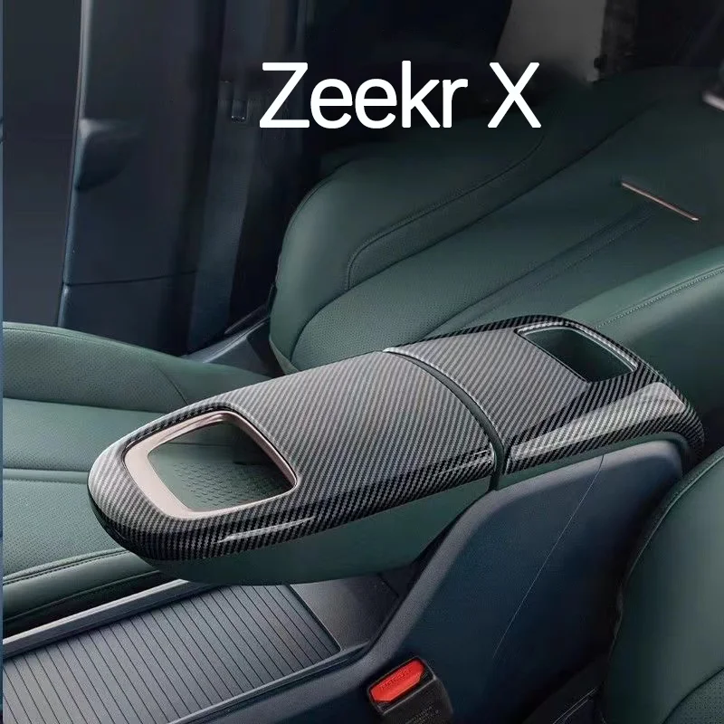 For Geely Zeekr X 2023 Interior Accessories Central Storage Box Pallet Armrest Container Box Cover Trim 2PCS/SET